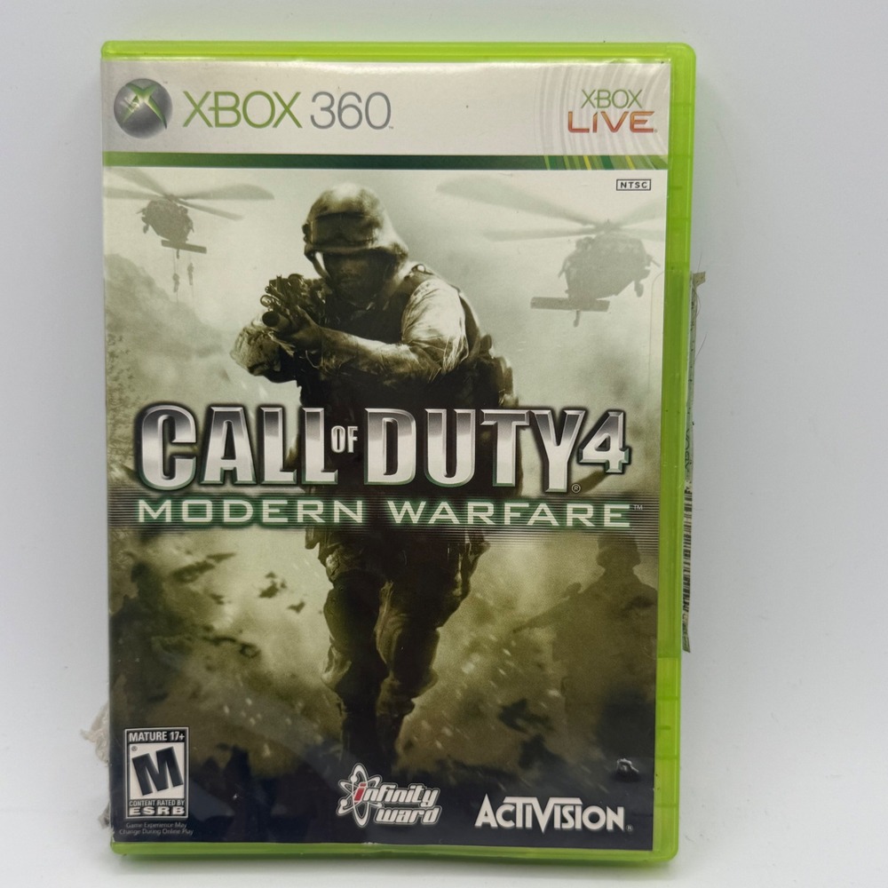 Activision Call of Duty 4 Modern Warfare Xbox 360 NTSC Good CIB Cracked Case